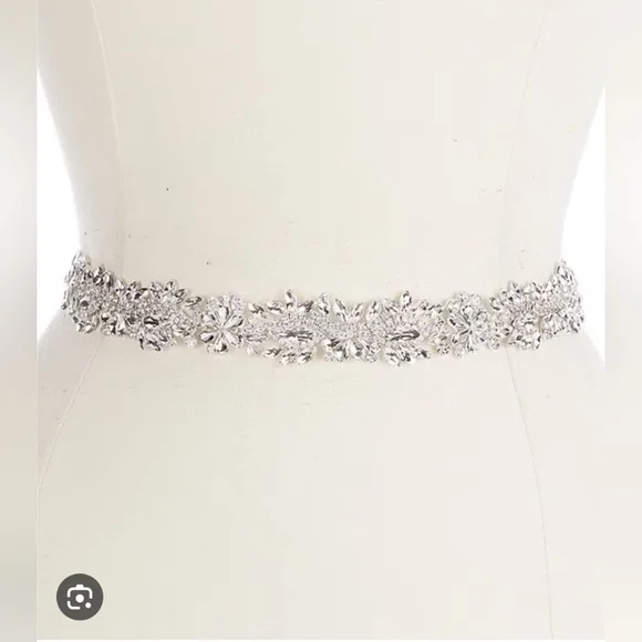 Borrowed & Blue by Southern Living Crystal Rhinestone Belt – Silver – NWT Vintage BB Simon Swarovski Crystal Y2K Women main image 4